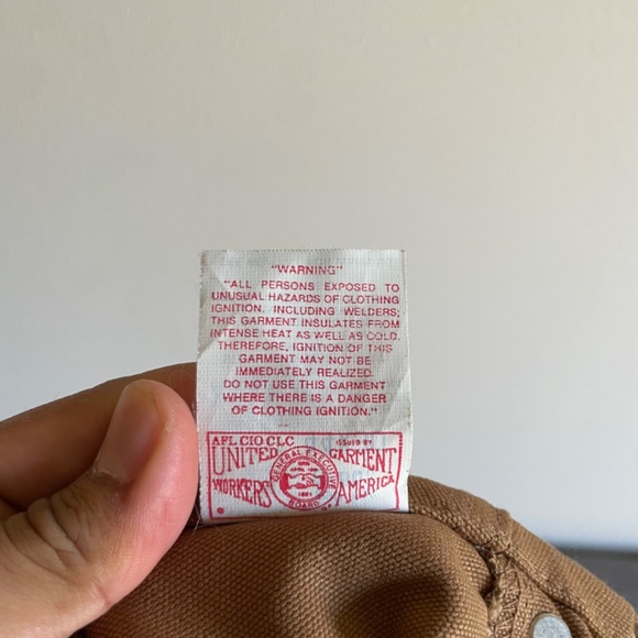 Vintage Carhartt Quilted Lined Canvas Bib Overalls Brown Made In The USA 6FBQZ - Picture 11 of 11